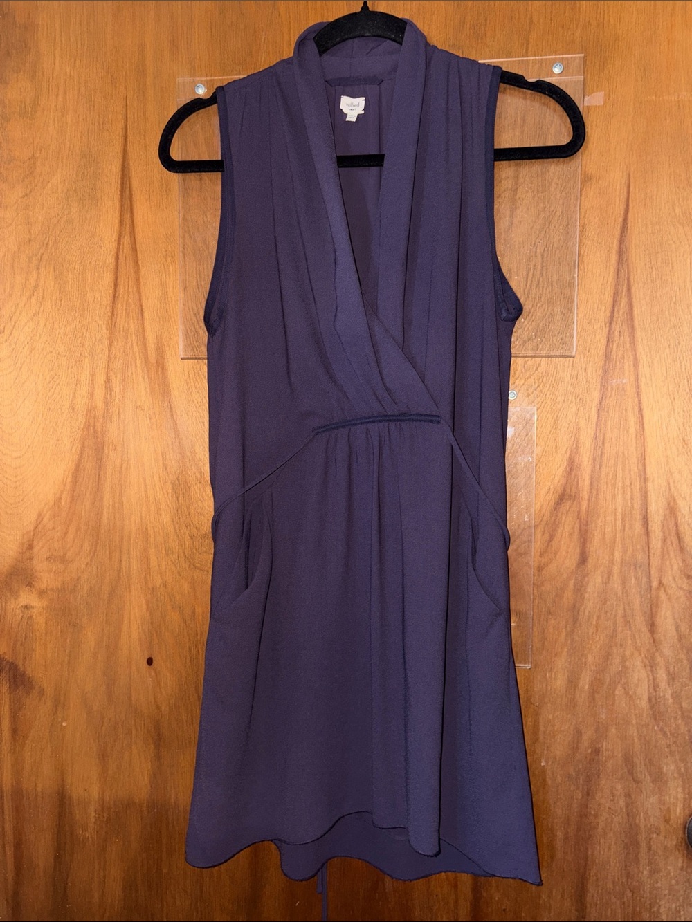 Aritzia Wilfred Sabine Sleeveless Purple Faux Wrap Dress